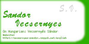 sandor vecsernyes business card