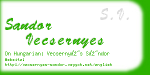 sandor vecsernyes business card